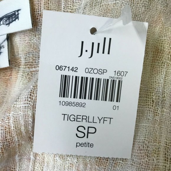 J. Jill Womens Short Sleeves Linen Blend Multicolor Pullover Blouse Top XS/PS - Picture 6 of 8